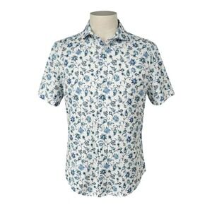 NEW Daniel Cremieux Men's LARGE Floral Short Sleeve Shirt Blue Casual